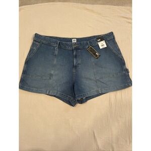 Women's Lee Mid Rise Heritage Utility Denim Shorts Blue Size 26W